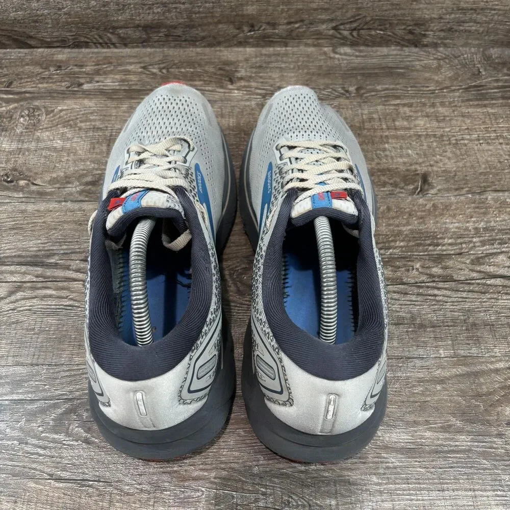Brooks Ghost 14 Running Shoes Men's 11 D Gray Blue Cushioned Sneakers